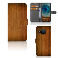 Nokia X10 | Nokia X20 Book Style Case Donker Hout - thumbnail