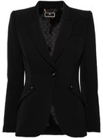 Elisabetta Franchi blazer en crêpe à simple boutonnage - Noir