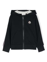 Moncler Enfant hoodie zippé à rayures - Bleu