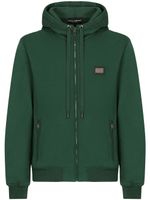 Dolce & Gabbana hoodie en coton à plaque logo - Vert