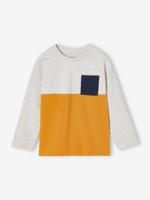 Colorblock jongensshirt okergeel - thumbnail