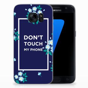 Samsung Galaxy S7 Silicone-hoesje Flowers Blue DTMP