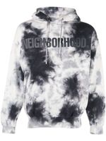 Neighborhood hoodie en coton à motif tie dye - Noir