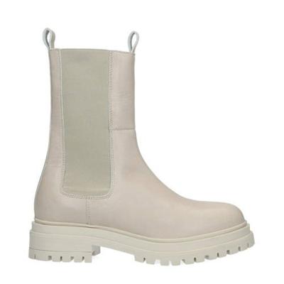 Manfield hoge leren chelsea boots ecru