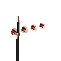 Hotbath Cobber Afbouwdeel Bad/Douche Thermostaat 2 stopkranen zonder uitloop Rosé Goud CB7071