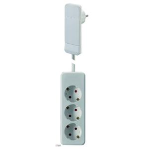 BACHMANN SmartPlug platte connector, met 3x geaarde stekkerdoos, wit, 1,6 m