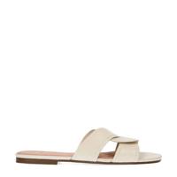 Manfield leren slippers wit