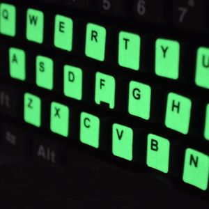 Notebook Keyboard Stickers US black letters glow in the dark