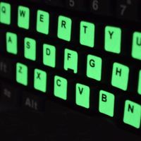 Notebook Keyboard Stickers US black letters glow in the dark - thumbnail