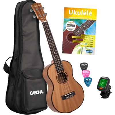 Cascha HH 2049 FR Premium Mahogany tenor ukelele set (Frans) Cascha HH 2049 FR Premium Mahogany tenor ukelele set (Frans)
