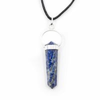 Hanger Lapis Lazuli Dubbeleinder Zilverkleurig - thumbnail