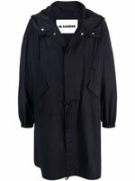 Jil Sander parka à logo imprimé - Bleu - thumbnail