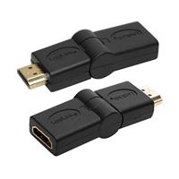 LogiLink AH0011 HDMI High Speed Adapter, 180 graden draaibaar en met vergulde contacten, ideaal voor Full HD, stekker op bus zwart