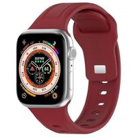 By Qubix - Square siliconen band - Bordeaux - Compatible met Apple Watch 38mm / 40mm / 41mm / 42mm - Compatible Apple watch bandjes