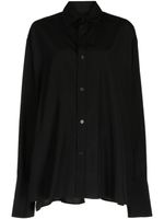 Yohji Yamamoto chemise à empiècements drapés - Noir