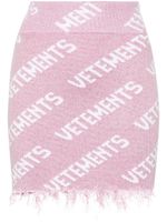 VETEMENTS minijupe à logo intarsia - Rose - thumbnail