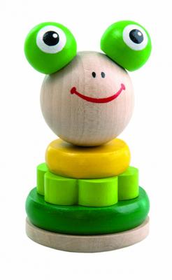 Detoa stapelspel kikker junior 11,5 x 6 cm hout Detoa stapelspel kikker junior 11,5 x 6 cm hout