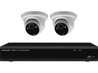 Monacor IOZ-204DV Kabelgebonden, LAN IP-Bewakingscameraset 4-kanaals Met 2 cameras 2048 x 1536 pix Monacor IOZ-204DV Kabelgebonden, LAN IP-Bewakingscameraset 4-kanaals Met 2 cameras 2048 x 1536 pix