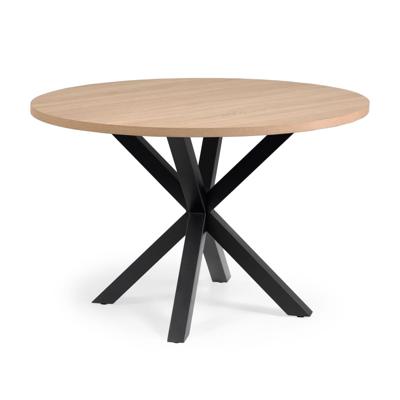 Kave Home Ronde Eettafel 'Argo' 120cm, kleur Naturel/Zwart