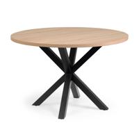 Kave Home Ronde Eettafel 'Argo' 120cm, kleur Naturel/Zwart