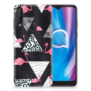 Alcatel 1S (2020) TPU Hoesje Flamingo Triangle