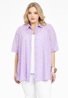 Blouse A-lijn broderie anglaise 50/52 light purple