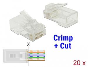 Delock 86451 RJ45 Krimp+Cut-stekker Cat.5e UTP 20 stuks