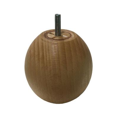Meubelpoot rond Ø 10 cm en hoogte 10 cm van massief hout (M8)