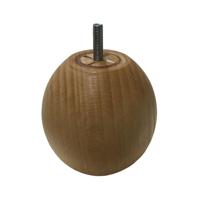 Meubelpoot rond Ø 10 cm en hoogte 10 cm van massief hout (M8)