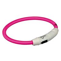 TRIXIE Flitslichtring USB XS - S (35 cm/ø 7 mm) roze