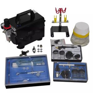 Airbrush compressor set met 3 spuitpistolen