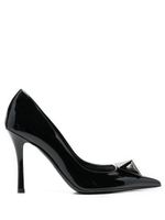 Valentino Garavani escarpins One Stud 100 mm en cuir verni - Noir - thumbnail