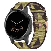 By Qubix - Compatible met Garmin Venu 3s / Vivoactive 4s / Venu 2s / Vivomove 3s / Forerunner 255s - Canvas nylon bandje - Geel - Compatible Garmin bandje