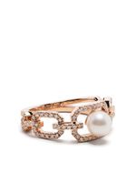 SHAY bague en or rose 18ct sertie de perles et de diamants - thumbnail