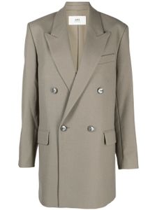 AMI Paris blazer en laine vierge à boutonnière croisée - Vert