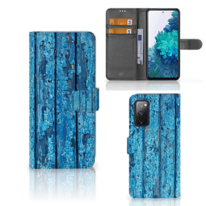 Samsung Galaxy S20 FE Book Style Case Wood Blue