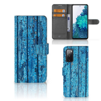 Samsung Galaxy S20 FE Book Style Case Wood Blue - thumbnail