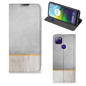 Motorola Moto G9 Power Book Wallet Case Wood Concrete