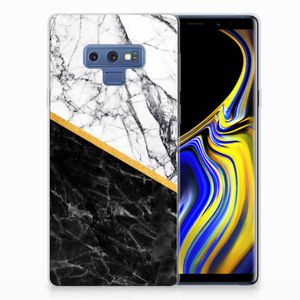 Samsung Galaxy Note 9 TPU Siliconen Hoesje Marmer Wit Zwart - Origineel Cadeau Man