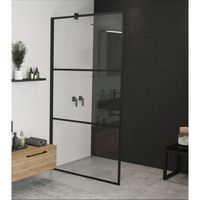 Riho Grid douchewand 120x200cm zwart profiel en helder glas G004027121