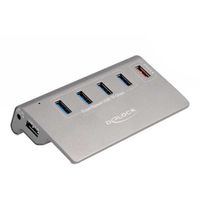 USB 10 Gbps Hub met 4 USB-A poorten + 1 Quick Charge poort USB-hub - thumbnail