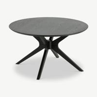 Duke salontafel, zwart hout met berkehout onderstel