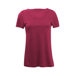 T-shirt van bio-zijde, bordeaux Maat: 34