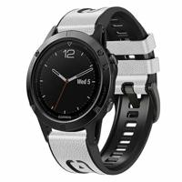 By Qubix - leer + siliconen bandje - Wit - Compatible met Garmin Instinct 3 / Instinct E - 45mm - Compatible Garmin bandje - Bandbreedte: 22mm