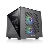 Thermaltake Divider 200 TG Air Black Micro-tower PC-behuizing Zwart 2 voorgeïnstalleerde ventilators, Zijvenster, Stoffilter