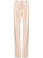 Alexandre Vauthier pantalon en satin à taille haute - Rose