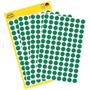 Avery-Zweckform 3012 Etiketten Ø 8 mm Papier Groen 416 stuk(s) Permanent hechtend Etiketten voor markeringspunten