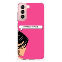 Samsung Galaxy S21 FE Anti Shock Case Woman Don't Touch My Phone - thumbnail