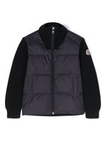 Moncler Enfant doudoune à patch logo - Bleu - thumbnail