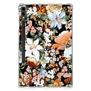 Siliconen Hoesje voor Samsung Galaxy Tab S9 Plus Dark Flowers